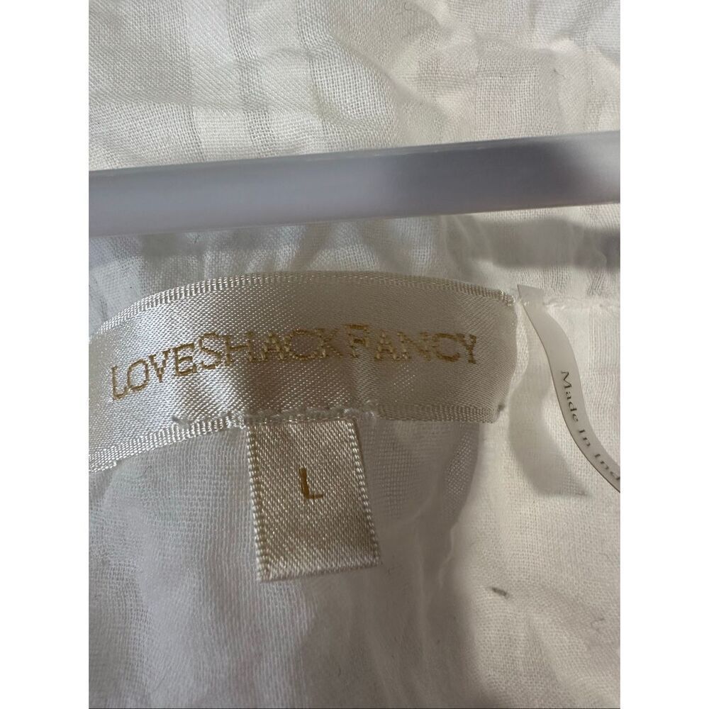 LoveShackFancy Audrina Dress White Eyelet Lace Mini Dress Size Large Boho - Picture 7 of 9